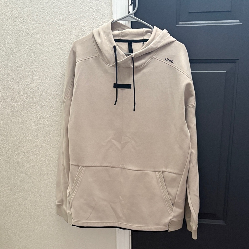 UNRL Men's Cream Hoodie Sweater